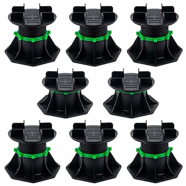 PHLKJL 8Pack Adjustable Plastic Pedestal PaverFloor Slate Support Floor LiftDeck Support Floor Raising Bilateral keel Card Slot