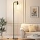 Ziisee Industrial Floor Lamp with Glass Shade Black LED Bulbs Foot Pedal Switch Easy Assembly