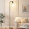 Ziisee Industrial Floor Lamp with Glass Shade Black LED Bulbs Foot Pedal Switch Easy Assembly