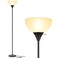 Coucrek Floor Lamp LED Standing Lamps with White Plastic Shade Black Modern Torchiere Floor Lamp Tall Lamps for Living Room Dorm Bulb not Included