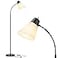 Coucrek Floor Lamp for Living Room Adjustable Head Standing Lamp with White Plastic Shade Black Reading Floor Lamps for Dorm Bulb not Included