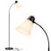 Coucrek Floor Lamp for Living Room Adjustable Head Standing Lamp with White Plastic Shade Black Reading Floor Lamps for Dorm Bulb not Included