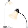Coucrek Floor Lamp for Living Room Adjustable Head Standing Lamp with White Plastic Shade Black Reading Floor Lamps for Dorm Bulb not Included