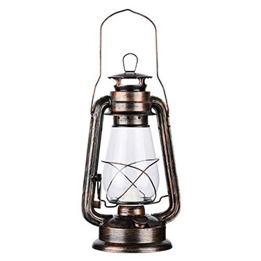 12Vmonster Vintage Rustic Accent Old Fashioned Electric Lantern Oil Lamp with Edison LED Bulb Bronze Rust Finish Nightstand Desk Table Lamps for Antique Designer Light Study Room Bedroom Theatre Prop