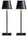 Fizrice Cordless Table Lamp Rechargeable Lamps 6000mAh Battery Operated Table Lamp Outdoor Waterproof Touch Control Portable Wireless Desk Lamp for DinnerBedroomRestaurantBlack 2 Pack