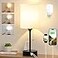 Dicoool Small Bedside Table lamp for Bedroom 3 Color Temperatures Bedside Lamps with USB C and A Ports Pull Chain Table Lamps with AC Outlet White Nightstand Lamps with Black Metal Base for Kids Readi