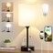 Dicoool Small Bedside Table lamp for Bedroom 3 Color Temperatures Bedside Lamps with USB C and A Ports Pull Chain Table Lamps with AC Outlet White Nightstand Lamps with Black Metal Base for Kids Readi