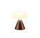 Lexon Mina Small Mushroom Lamp LED Portable Bedside Light for Bedrooms Kids Nursery Rechargeable with 12h Autonomy Memory Dimmer Aluminum Bronze