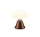 Lexon Mina Small Mushroom Lamp LED Portable Bedside Light for Bedrooms Kids Nursery Rechargeable with 12h Autonomy Memory Dimmer Aluminum Bronze