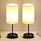 KDG Simple Cordless Table lamp Portable Bedside 5000mAh LED Desk Lamp 3 Brightness Levels Emergency Light Linen Lampshade for Living Room Bedroom Dining Room Night Light Black