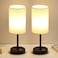 KDG Simple Cordless Table lamp Portable Bedside 5000mAh LED Desk Lamp 3 Brightness Levels Emergency Light Linen Lampshade for Living Room Bedroom Dining Room Night Light Black