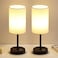 KDG Simple Cordless Table lamp Portable Bedside 5000mAh LED Desk Lamp 3 Brightness Levels Emergency Light Linen Lampshade for Living Room Bedroom Dining Room Night Light Black