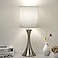 Seaside village 3 Way Touch Control Table Lamp Dimmable Bedside Desk Lamp with Metal Base Modern Nightstand Lamp Stylish Grey Shade Simple Side Table Lamp for Bedroom Living Room Office or Den LED Bul