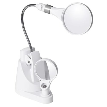 OttLite 15900C LED Clip and Freestanding Magnifier Lamp White
