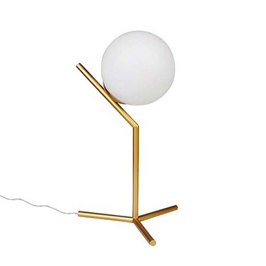 Dellemade Globe Table Lamp TD00965 MidCentury Golden Desk Lamp for BedroomLiving RoomKids RoomOffice