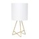 Simple Designs LT2066GDW 135 Down to The Wire Metal Table Lamp with Fabric Shade Gold with White Shade