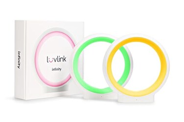 LuvLink Infinity Lamp v2 Award Winning Friendship Lamp Simple Bluetooth Setup Set of Two White