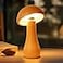 LONRISWAY Wooden Mushroom Lamp Portable Cordless Touch Switch Rechargeable Battery Operated LampStepless Dimming 360 Degree Rotation Angle AdjustableNight Light for Birthday Gifts