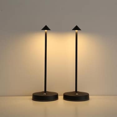 maglaw Rechargeable Cordless Table Lamp3000mAh Battery Operated Table lampPortable LED Touch 2 Levels Brightness Dimmable Bar LampBattery Powered Lamp for BarsRestaurantLiving Room2 Pack