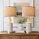 USumkky 25 Table Lamps Set of 2 Modern Bedside Lamps for Living Room White Washed Ceramic Nightstand Lamps for Bedroom