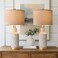 USumkky 25 Table Lamps Set of 2 Modern Bedside Lamps for Living Room White Washed Ceramic Nightstand Lamps for Bedroom