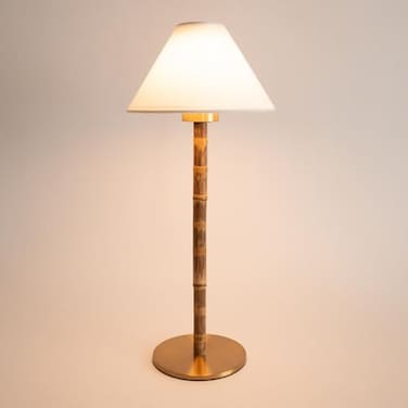 LUXELYKOS Bamboo Cordless LED Table Lamp Rechargeable 24Hour Battery Dimmable Warm Light 15 Portable Wireless Lamp with Remote for IndoorOutdoor Use Home Patio Restaurant Coastal White