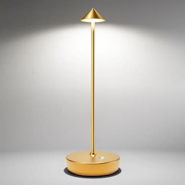 SHANGCAI Cordless Table Lamps Rechargeable 6000mAh Battery Operated LED Desk Lamp Outdoor Waterproof Portable Touch Dimmable Table Night Light for Patio Restaurant Dining Home Gold