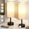Fenmzee Bedside Table Lamps Set of 23 Color Temperatures Pull Chain Lamp with AC Outlet Charging Port Small Round Night Stand Lamps for Bedroom Guest Room Office Bed Side Light with E26 LED Bulbs
