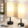 Fenmzee Bedside Table Lamps Set of 23 Color Temperatures Pull Chain Lamp with AC Outlet Charging Port Small Round Night Stand Lamps for Bedroom Guest Room Office Bed Side Light with E26 LED Bulbs