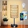 Eayaya Touch Table Lamp For Bedroom with Bulb Boho Small Desk Lamp For Living Room With Rattan Linen Shade 3 Way Dimmable Bedside Table Lamp For Nightstand With USB Charging Port Phone Stand For Offic