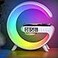 LeeNabao New Wireless Speaker Charger Atmosphere Light with Wireless Charging Function Table Lamp Bedside Lamp with Alarm Clock Charging Function Bedroom Bedside Lamp Gifts White