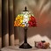 wecrejoni Tiffany Lamp Bedside Table LampNightstandStained Glass Lamp for Bedroom Dorm Living Kitchen Aesthetic Cute Home Decor Gift 8inch Rose