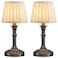 KDG Cordless Portables Table Lamp Set of 2 LED Fabric Shade Small Desk Lamps 4000mAh Battery Powered Lighting 2700K Stepless Dimmable Light for Living Room Dining Room Bedroom Mottled Silver