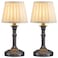 KDG Cordless Portables Table Lamp Set of 2 LED Fabric Shade Small Desk Lamps 4000mAh Battery Powered Lighting 2700K Stepless Dimmable Light for Living Room Dining Room Bedroom Mottled Silver