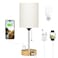 Dicoool Small Bedside Lamp for Bedroom Nightstand Table Lamp with USB C and A Port Pull Chain Bed Lamps with AC Outlet Wood Base Night Stand Lights for Kids Reading Desk Lamp for Living RoomDorm Room