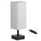 aooshine Gray Small Bedside Lamp for Bedroom Minimalist Nightstand Lamp with Silver Base