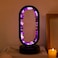Runyangshi Crystal Lamp Amethyst Raw Stone Ellipse Night Lamp Natural Healing Crystal Night Light Table Lamp Base USB Port 3 Colours Mode for Bedroom Bedside Lamp Office Home Decor Gift