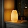 RONDURE 95 Modern Ceramic Table Lamp Fully Dimmable Modern Bedside Lamps for Bedroom Living Room and Nightstand White Translucent Ceramic Shade Warm Ambient Lighting Corded Bulb Included