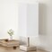 aooshine Antique Small Table Lamp Bedside Lamp for Bedroom Minimalist Nightstand Lamp with Square Fabric Shade Desk Lamp for Kids Room Dorm