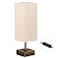 aooshine Brown Small Table Lamp Bedside Lamp for Bedroom Minimalist Nightstand Lamp with Square Shade Desk Lamp for Kids Room