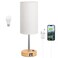 Dicoool Touch Bedside Table Lamp with USB 3 Way Dimmable Wood Lamp for Bedroom Nightstand Desk Lamp with Charging Station for Dorm Office Kids Room Living Room