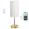 Dicoool Touch Bedside Table Lamp with USB 3 Way Dimmable Wood Lamp for Bedroom Nightstand Desk Lamp with Charging Station for Dorm Office Kids Room Living Room