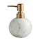 ohihuw Gold Soap Dispenser for Bathroom or Kitchen Cute Marble Round Ceramic Lotion Bottle RustFree PumpWhite