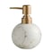 ohihuw Gold Soap Dispenser for Bathroom or Kitchen Cute Marble Round Ceramic Lotion Bottle RustFree PumpWhite