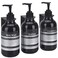 Sookdeo Dispenser Bottle for Bathroom Kitchen Refillable for Shampoo Conditioner Hand Dish Soap Lotion Oil Shower Soap Bottles with Pump 17oz 500ml 3 Pack Black with Wall Mount