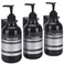 Sookdeo Dispenser Bottle for Bathroom Kitchen Refillable for Shampoo Conditioner Hand Dish Soap Lotion Oil Shower Soap Bottles with Pump 17oz 500ml 3 Pack Black with Wall Mount