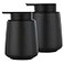 Eyrozia 12Oz Hand Soap Dispenser Set 2 Pack Ceramic Lotion Soap Dispenser Set with EasytoPress Black Pump Refillable Mordern Liquid Dish Soap Dispensers for Bathroom Kitchen Black Liquid Pump