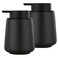 Eyrozia 12Oz Hand Soap Dispenser Set 2 Pack Ceramic Lotion Soap Dispenser Set with EasytoPress Black Pump Refillable Mordern Liquid Dish Soap Dispensers for Bathroom Kitchen Black Liquid Pump