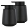 Eyrozia 12Oz Hand Soap Dispenser Set 2 Pack Ceramic Lotion Soap Dispenser Set with EasytoPress Black Pump Refillable Mordern Liquid Dish Soap Dispensers for Bathroom Kitchen Black Liquid Pump