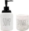 Gails Willing Soap Dispenser and Dish Sponge Holder Caddy Set for Sink Modern Farmhouse Style Decor Ceramics Counter Organizer Off WhiteSOAP Sponge